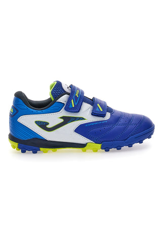 Scarpe da calcetto blu con doppio strappo Joma Cancha JR 2504