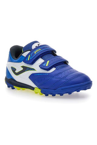Scarpe da calcetto blu con doppio strappo Joma Cancha JR 2504