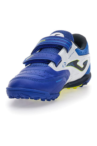 Scarpe da calcetto blu con doppio strappo Joma Cancha JR 2504