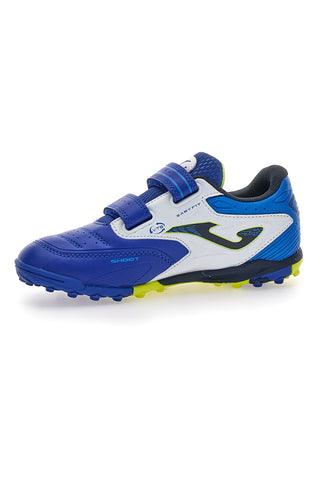 Scarpe da calcetto blu con doppio strappo Joma Cancha JR 2504