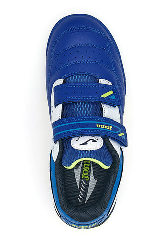 Scarpe da calcetto blu con doppio strappo Joma Cancha JR 2504