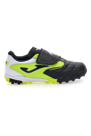 Scarpe da calcetto nere e giallo fluo con chiusura a strappo Joma CANCHA JR 2501
