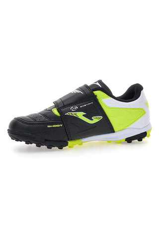 Scarpe da calcetto nere e giallo fluo con chiusura a strappo Joma CANCHA JR 2501