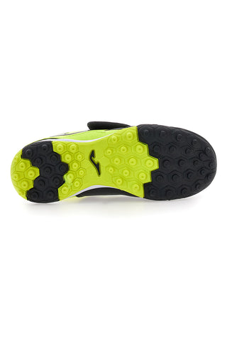 Scarpe da calcetto nere e giallo fluo con chiusura a strappo Joma CANCHA JR 2501