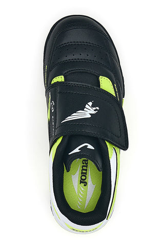 Scarpe da calcetto nere e giallo fluo con chiusura a strappo Joma CANCHA JR 2501