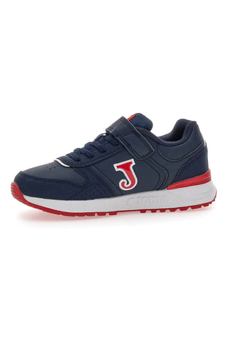 Sneakers blu con dettagli rossi e strappo Joma Tornado JR 2503