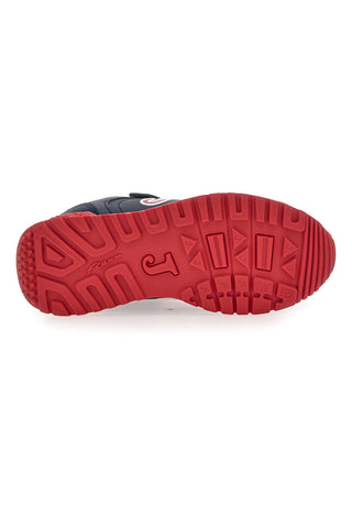 Sneakers blu con dettagli rossi e strappo Joma Tornado JR 2503