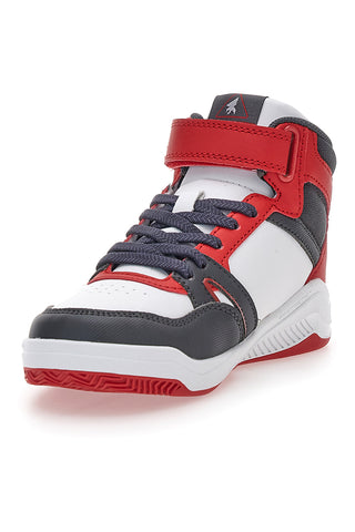 Sneakers basket bianche rosse alte Joma J Platea Mid Jr 2406 da Bimbi