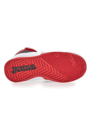 Sneakers basket bianche rosse alte Joma J Platea Mid Jr 2406 da Bimbi