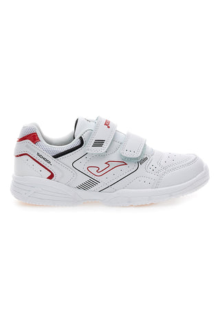 Sneakers bianche con dettagli rossi e doppio strappo Joma W.School JR 2506