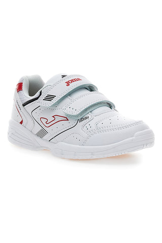 Sneakers bianche con dettagli rossi e doppio strappo Joma W.School JR 2506