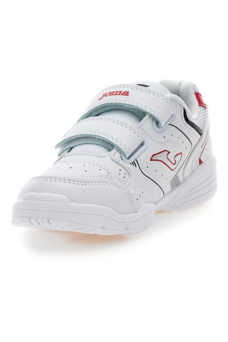 Sneakers bianche con dettagli rossi e doppio strappo Joma W.School JR 2506
