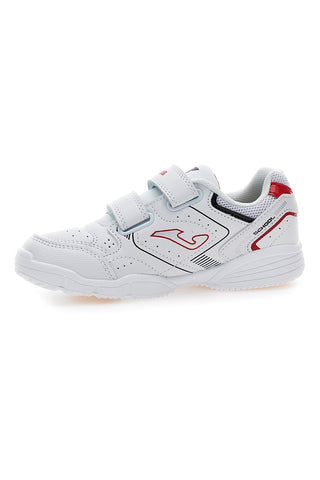 Sneakers bianche con dettagli rossi e doppio strappo Joma W.School JR 2506
