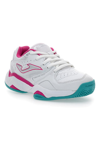 Joma Master 1000 JR 2532 weiße Padel-Tennisschuhe mit rosa Details
