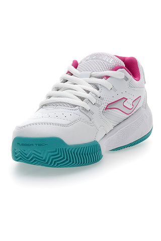 Joma Master 1000 JR 2532 weiße Padel-Tennisschuhe mit rosa Details