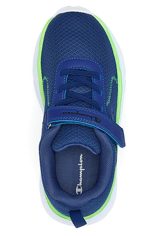 Champion HRO JB PS Low Cut – blaue Mesh-Sneaker mit dicker Sohle und grünen Details