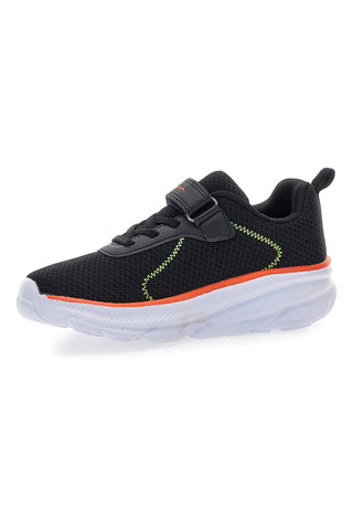 Schwarze Mesh-Sneaker mit dicker Sohle und orangefarbenen Details Champion HRO JB PS Low Cut