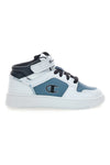 Champion RD18 2 MID B PS Weiße und blaue Mid-Top-Sneaker mit Klettverschluss