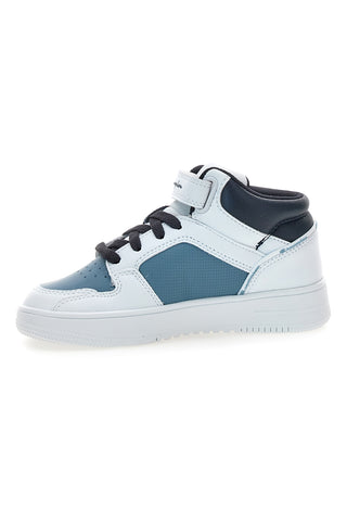 Champion RD18 2 MID B PS Weiße und blaue Mid-Top-Sneaker mit Klettverschluss