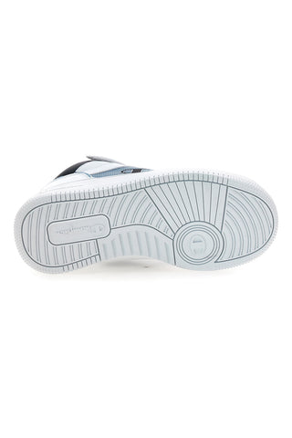 Champion RD18 2 MID B PS Weiße und blaue Mid-Top-Sneaker mit Klettverschluss