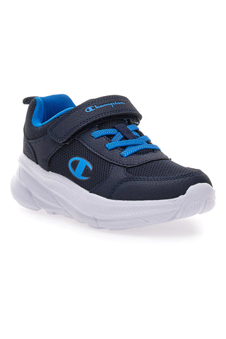 Scarpe da ginnastica blu in mesh con strappo Champion HRO B PS Low Cut