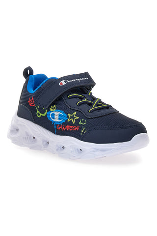 Sneakers blu con stampa e luci Champion Funfair Print B PS Low Cut Shoe