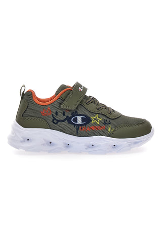Sneakers verdi con stampa fantasia e luci Champion FUNFAIR PRINT B PS Low Cut