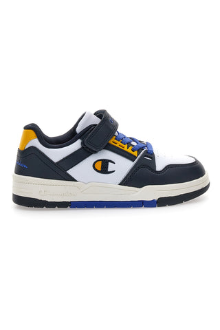 Champion RD18 Heritage Evolve B PS – Weiße und blaue Sneakers mit gelben Details
