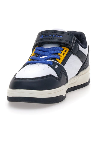 Champion RD18 Heritage Evolve B PS – Weiße und blaue Sneakers mit gelben Details