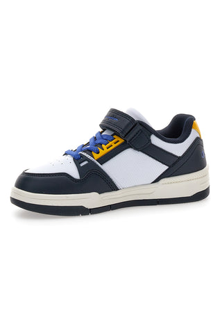Champion RD18 Heritage Evolve B PS – Weiße und blaue Sneakers mit gelben Details