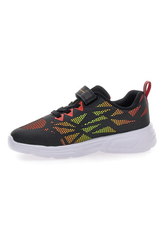 Champion Wave Tri B PS Schwarze Sneakers mit farbigen Lichtern und Klettverschluss