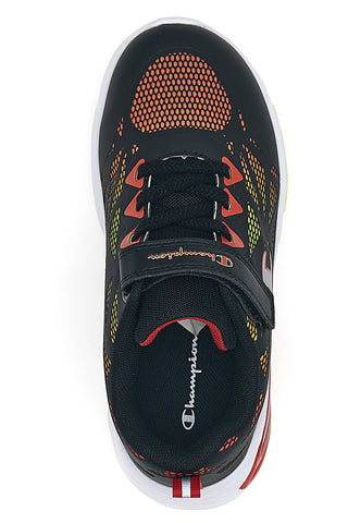 Champion Wave Tri B PS Schwarze Sneakers mit farbigen Lichtern und Klettverschluss