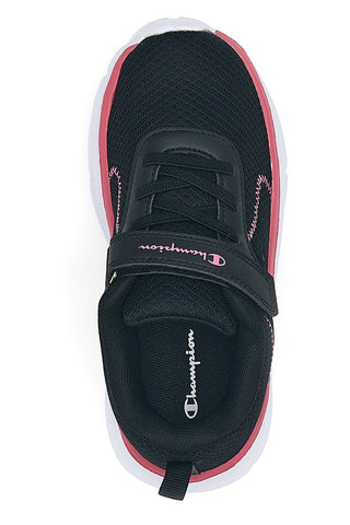 Champion – HRO JG PS – Niedrig geschnittene schwarze Mesh-Sneaker mit Klettverschluss