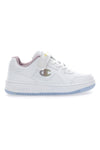 Sneakers bianche con logo laterale e suola azzurra Champion RD18 Low G PS