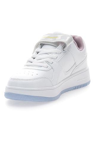 Sneakers bianche con logo laterale e suola azzurra Champion RD18 Low G PS