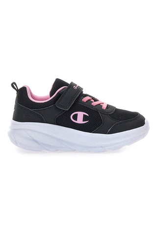Schwarze Sneaker mit dicker Sohle und rosa Details Champion HRO G PS Low Cut Shoe