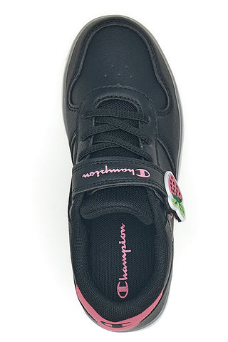 Champion GLW G PS Schwarze Sneakers mit Lichtern und rosa Details