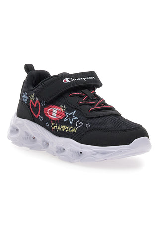 Schwarze Sneaker mit Lichtern, Champion Funfair Print G PS Low Cut Schuh