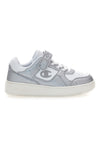 Champion – RD18 Bubble G PS – Weiße und silberne Sneakers mit Klettverschluss