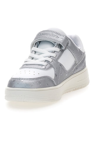 Champion – RD18 Bubble G PS – Weiße und silberne Sneakers mit Klettverschluss