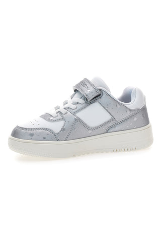 Champion – RD18 Bubble G PS – Weiße und silberne Sneakers mit Klettverschluss