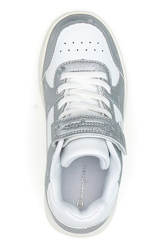 Champion – RD18 Bubble G PS – Weiße und silberne Sneakers mit Klettverschluss