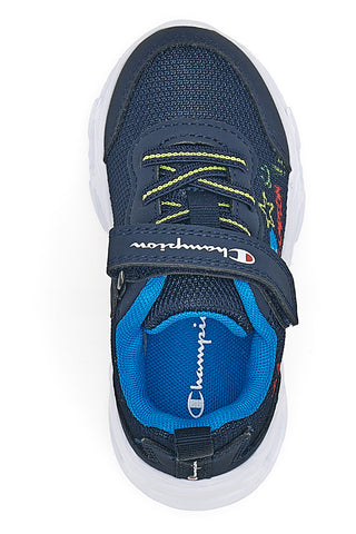 Champion Funfair Print B TD Blaue Sneakers mit Lichtern und Grafikdruck