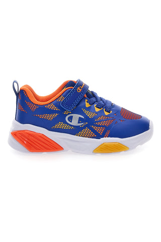 Champion Wave Tri B TD Mehrfarbige blaue Sneakers mit Klettverschluss