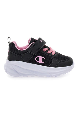 Schwarze Sneakers mit rosa Details und Riemen Champion HRO G TD Low Cut Shoe