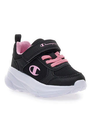 Schwarze Sneakers mit rosa Details und Riemen Champion HRO G TD Low Cut Shoe