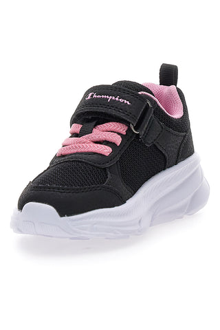 Schwarze Sneakers mit rosa Details und Riemen Champion HRO G TD Low Cut Shoe
