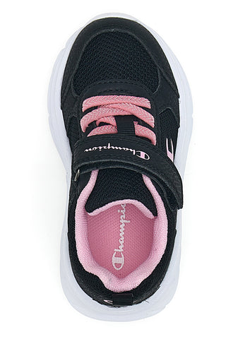 Schwarze Sneakers mit rosa Details und Riemen Champion HRO G TD Low Cut Shoe
