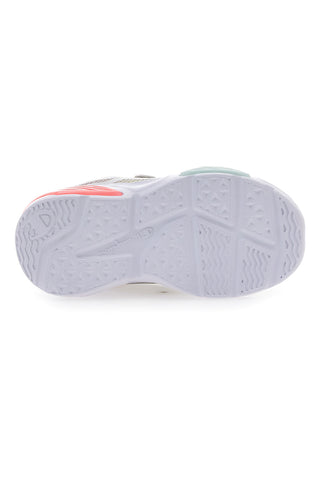 Silberne Sneakers mit mehrfarbigen Lichtern und Klettverschluss Champion Wave Tri G TD