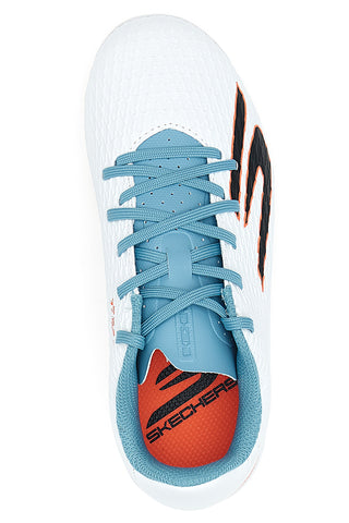 Skechers SKX 2 JR YO Weiße FG-Fußballschuhe zum Schnüren